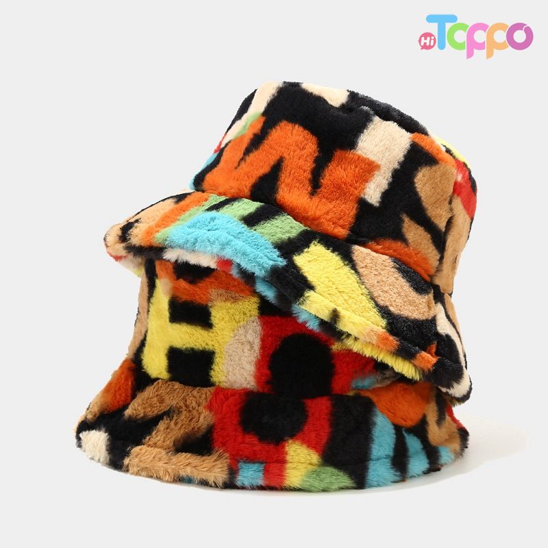 Women’s Creative Rainbow Print Bucket Hat Autumn & Winter Fashion Outdoor Hat