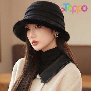 Hot Sale Vintage 1920s Cloche Hats Packable Winter Fleece Lined Bucket Hat 
