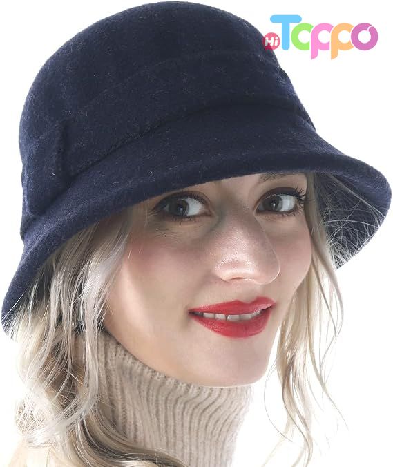 Custom Women Elegant Winter Wool Bucket Hat 1920s Vintage Cloche Bowler Hats