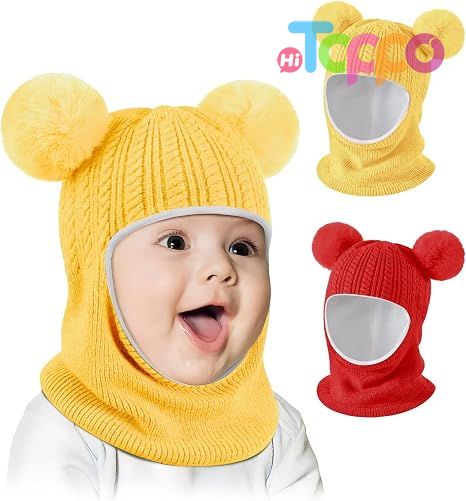 Wholesale Toddler Beanie Hats Girl Boy with Neck Warmer Baby Winter Hat Scarf Set 2 Pack