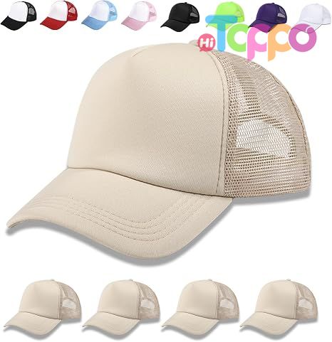 Sublimation Blank Baseball Cap Adjustable Hat Polyester Mesh Trucker Hats 5 Pack Set