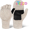 Winter Gloves Convertible Warm Knit Flip Top Wool Fingerless Mitten Gloves