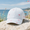 Custom Stripe Rinting 6-panel Baseball Caps with Embroidery