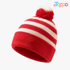 Hot Sale Large Pom Pom Color Block Elf Beanie Winter Knit Cap