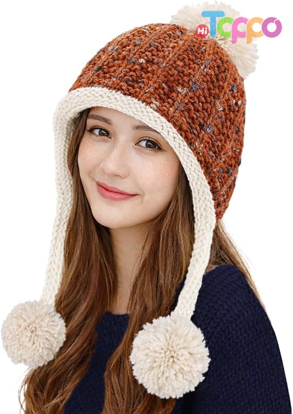 Wholesale Winter Sherpa Knit Beanie Hat Fleece Lined Ear Flaps