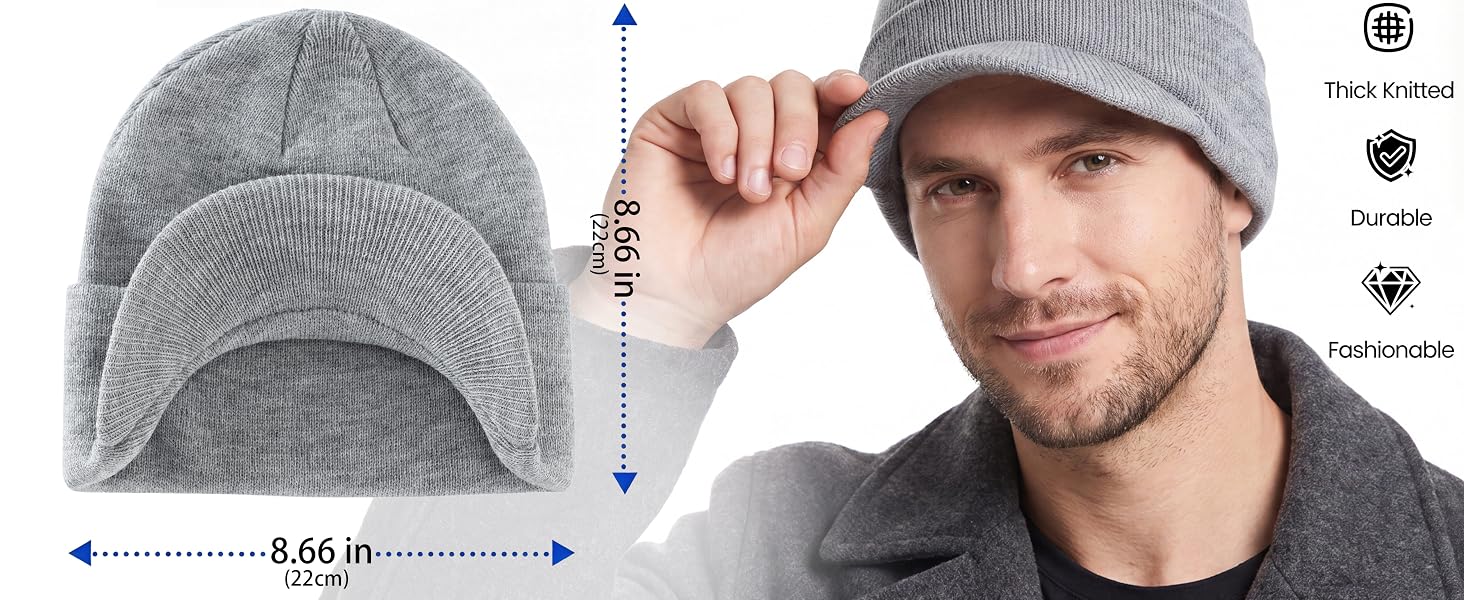 double layer knit beanie winter hat for outdoor