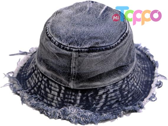 Wholesale Cotton Denim Distressed Bucket Sun Hat