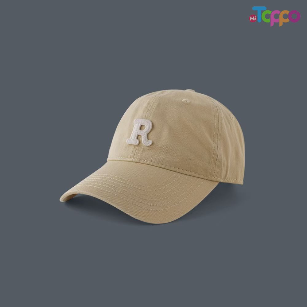  Adjustable Unisex Fit Preppy Style "R" Embroidered Solid Color Baseball Cap
