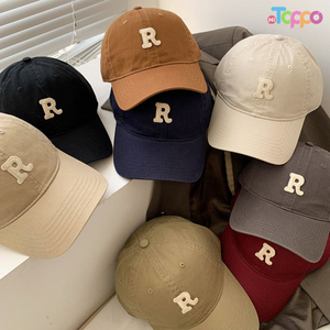  Adjustable Unisex Fit Preppy Style "R" Embroidered Solid Color Baseball Cap