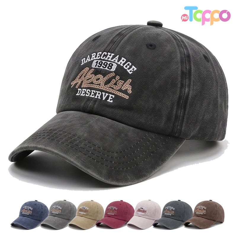  American Vintage Washed Cotton Baseball Cap Embroidered Dad Hat 