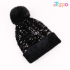 Casual Puffy Fuzzy Sequin Knit Beanie