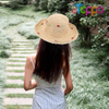  Woven Plaited Build Beige Cherry Accent Lightweight Breathable Comfort Women's Wide Brim Straw Sun Hat 56-58cm