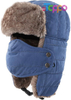 Warm Winter Hats with Removable Face Mask Earflaps Faux Fur Men's Trooper Trapper Hat 