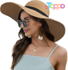  Summer Floppy Beach Hat Roll-Up Women Wide Brim Sun Hat UPF50 Straw Hat 