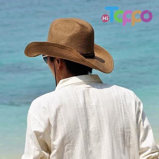 Outdoor Foldable Summer Western Cowboy Wide Brim Panama Fedora Straw Sombrero Rancher Cap