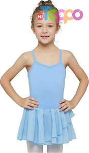 Toddler Girls Ballet Dance Leotards Skirt Ballerina Ballet Outfit Dresses Camisole Puff Sleeve