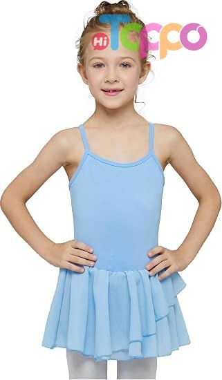Toddler Girls Ballet Dance Leotards Skirt Ballerina Ballet Outfit Dresses Camisole Puff Sleeve