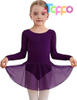 High quality Toddler Girls Long Sleeve Ballet Leotards Dresses Dance Skirt Ballerina Tutu Outfits
