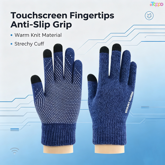 Custom Winter Gloves Upgraded Touch Screen Texting Warm with Thermal Soft Knit Lining