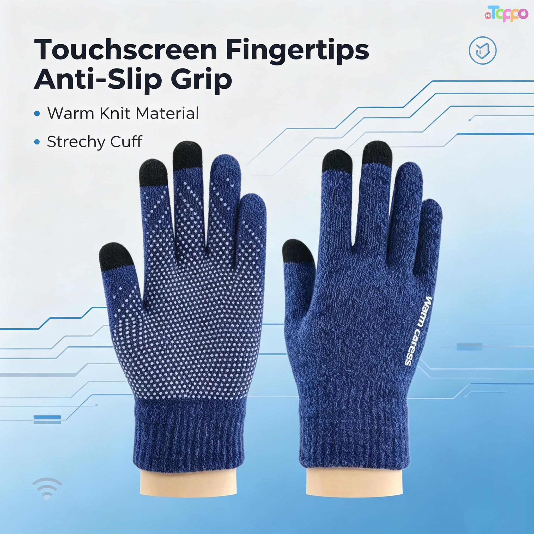 Custom Winter Gloves Upgraded Touch Screen Texting Warm with Thermal Soft Knit Lining