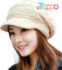 Women Winter Warm Knit Hat Wool Snow Ski Caps with Visor