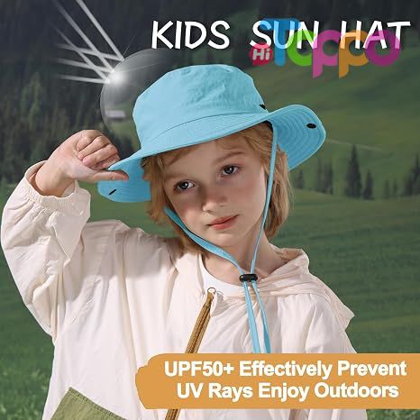 Outdoor UPF 50+ Quick Dry Foldable Lightweight Adjustable Fishing Kids Sun Bucket Hat