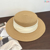 Women Wide Brim Straw Panama Roll up Hat Fedora Beach Sun Hat UPF50+