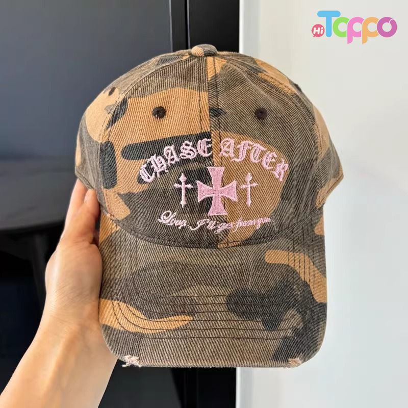 Casual Wear Unisex Letter Camouflage Baseball Cap Breathable Lightweight Snapback Hat 