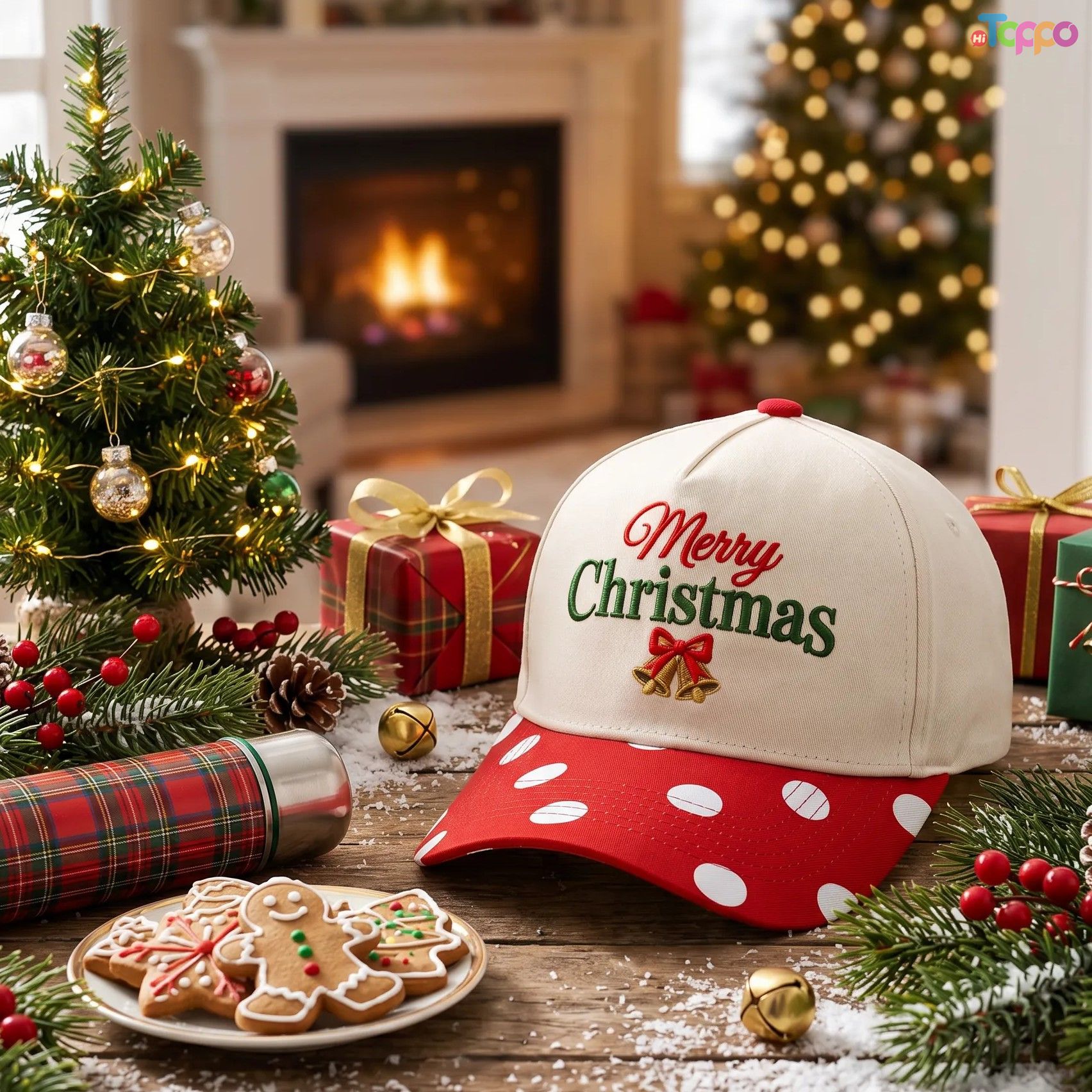 Custom Holiday 5 Panel Baseball Caps with Christmas & Halloween Embroidery Logo