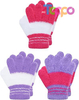 Custom Stretchy Full Finger Fluffy Mittens 3 Pairs Set Winter Knit Gloves for Kids 