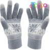  Custom Snow Flower Printing Keep Warm Winter Touch Screen Gloves