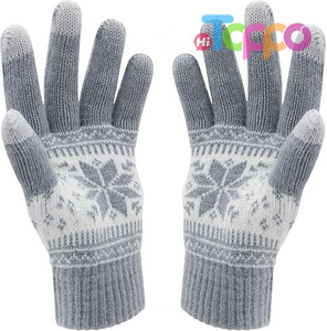  Custom Snow Flower Printing Keep Warm Winter Touch Screen Gloves