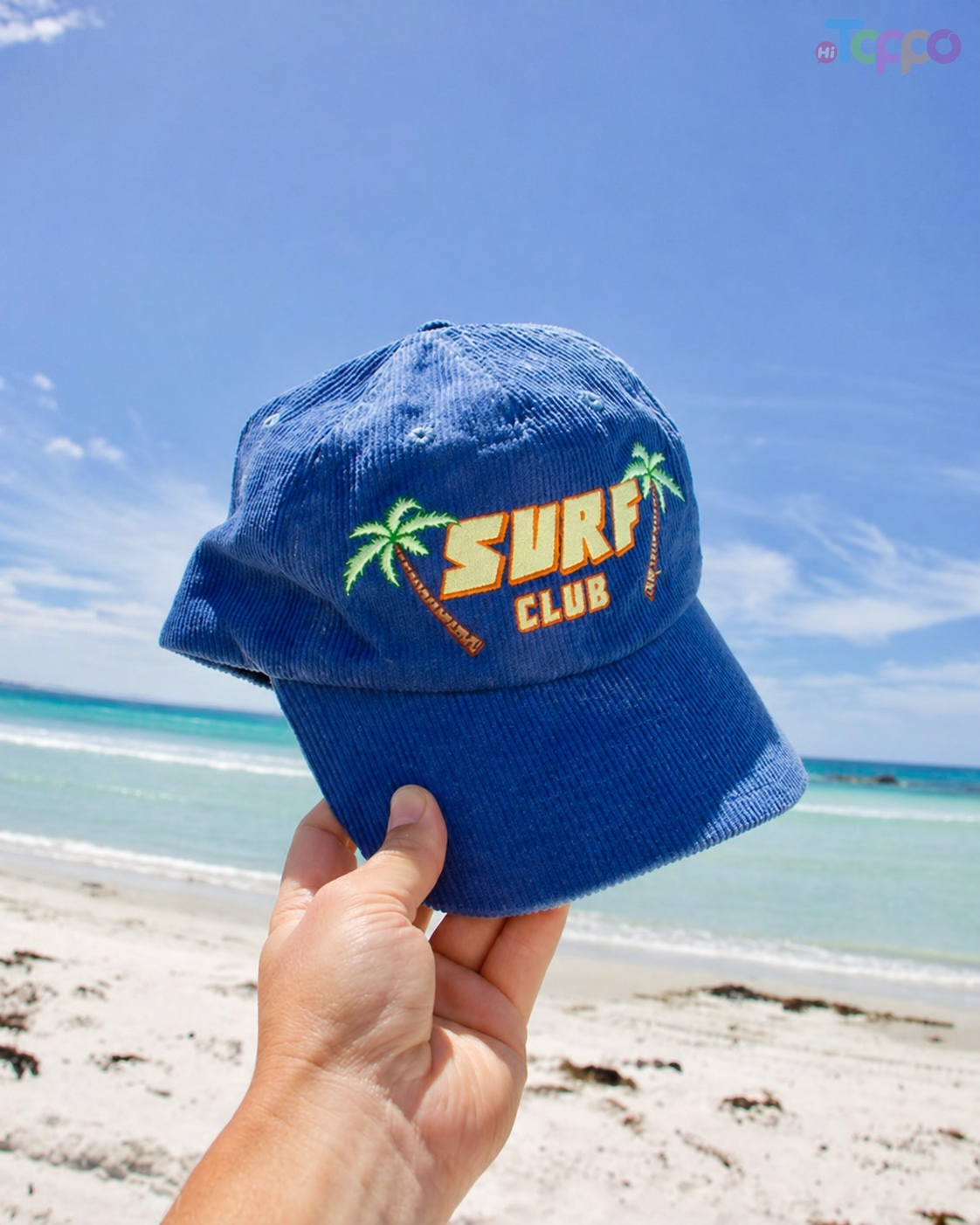 Hawaiian Beach Corduroy Flat Brim Snapback Caps