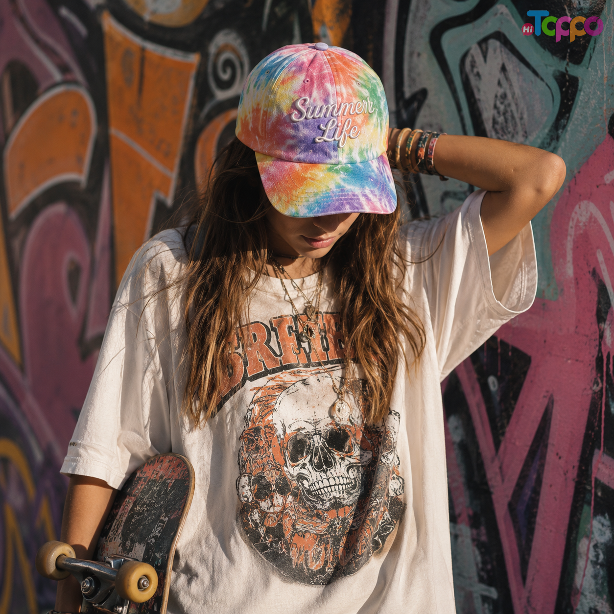 Tie-Dye 100% Cotton 6-Panel Baseball Caps with Embroidery