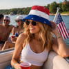 Reversible Americana Bucket Hat Coastal Summer Stars 