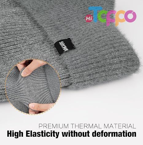 Winter Fleece Lined Beanie with Earflaps for Men Women Outdoor