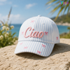 Custom Stripe Rinting 6-panel Baseball Caps with Embroidery