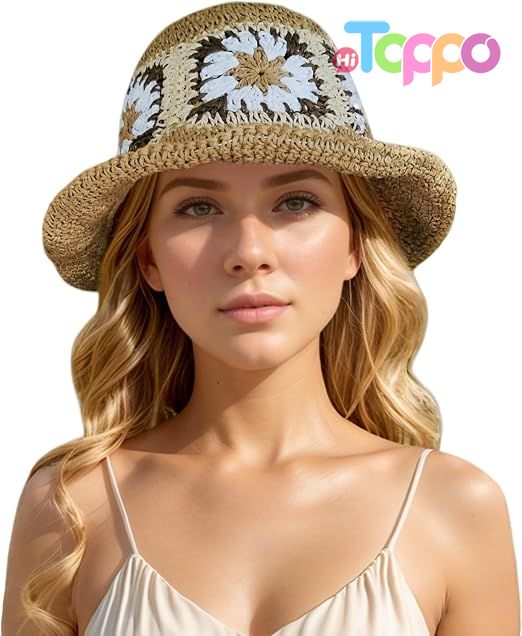 Summer Wide Brim Packable Sun Hat Womens Travel Straw Fedora Hat