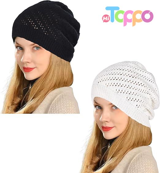 Hot Sale Fall Mesh Slouchy Lightweight Crochet Caps Knit Hats Thin Crochet Beanie Hat 