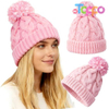 Wholesale Slouchy Chunky Knit Beanie with Pom Pom - Cozy Winter Bobble Hat