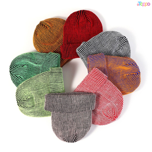 Warm Ear Protection\Unisex Striped Knit Beanie Acrylic Winter Cuffed Hat, Outdoor Cycling Skull Cap