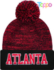 Custom Super Soft Pompom Knit Cap Winter Skullcap Toque Football Beanie Hat 