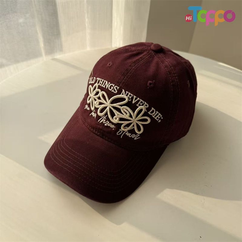 Custom 3D Flower Embroidery Dome Baseball Cap