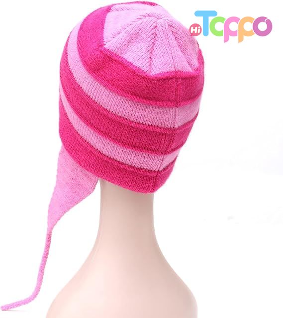 Hot Sale Winter Peruvian Cover Ears Pink Striped Beanie Hat 