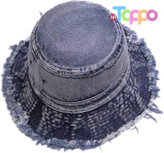 Wholesale Cotton Denim Distressed Bucket Sun Hat