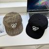 Custom Casual Streetwear Leopard-Print Retro Flat-Top Checkered Letter-Embroidered Flat-Brim Baseball Cap