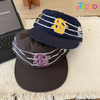 Custom Flat-Brimmed, Versatile Retro Striped Lettered Baseball Cap