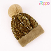 Casual Puffy Fuzzy Sequin Knit Beanie