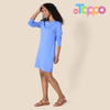 Hot Sale Women's Long Sleeve Crewneck Fleece Above-The-Knee Dress with Ribbed Detail