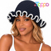 Hot Sale Women's Crochet Hat Handmade Bucket Knit Hat Cute Floppy Cap for Travel Fishing